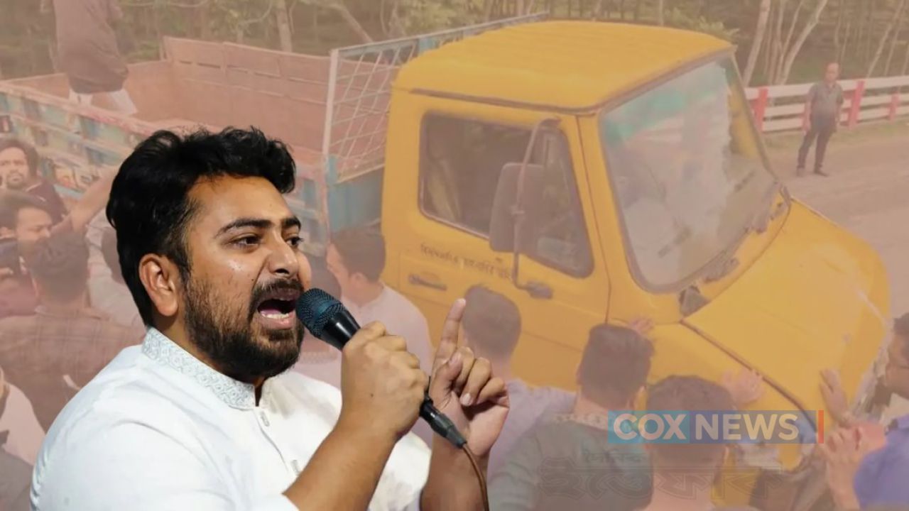 বালুর ট্রাক দিয়ে রাস্তা আটকে রাখা শেখ হাসিনার কপি: নাহিদ ইসলাম